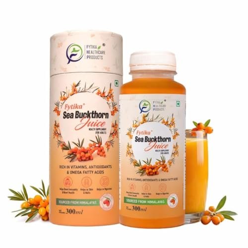 Fytika Sea Buckthorn Juice – 300 ML (PACK OF 1) | Pulp Concentrate Made for Your Total Body Care & Wellness | Rich in Vitamin C, Omega 3, 6, 7, 9 & Antioxidants | For Men & Women