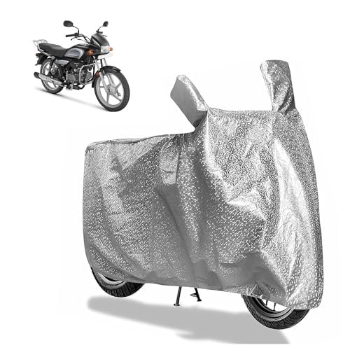 Sulfar Bike Cover for Hero MotoCorp Splendor Plus 100 (Base) | Waterproof, Dustproof & UV Protected | All Weather Two Wheeler Cover (Silver) New 2026 Variants