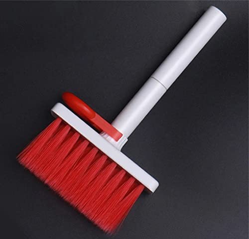 GLUN® Keyboard Cleaning Brush 4-in-1 Multi-Function Computer and Earphone Cleaning Tools Kit (Keyboard Brush, Key Puller, Metal Pen Tip, High Density Brush) (White & Red)