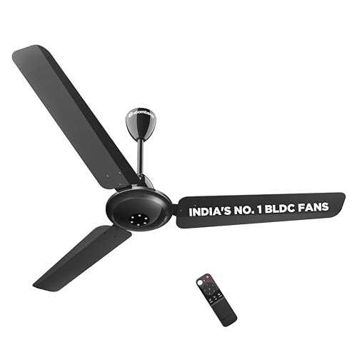 atomberg Efficio Alpha 1200mm BLDC Ceiling Fan with Remote Control | BEE 5 star Rated Energy Efficient Ceiling Fan | High Air Delivery with LED Indicators | 2 Year Warranty (Gloss Black)