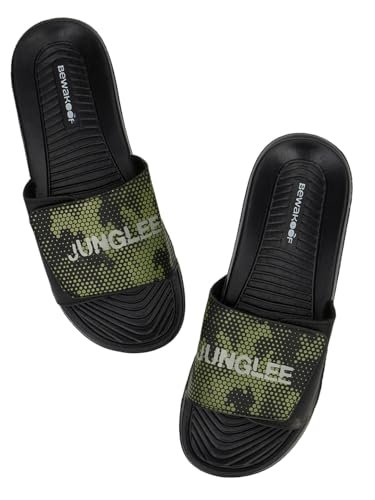 Bewakoof Men’s Printed EVA Sliders_684549_Black_UK 7