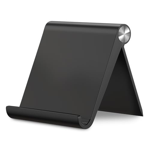 Sounce Foldable Phone & Tablet Stand for Desk, Adjustable, Portable, Black