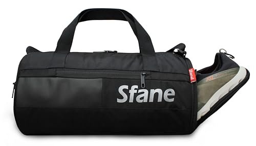 Sfane Gym Bags for Men with Separate Shoe Compartment Sports Gym Bags for Women Unisex Duffle Bags for Gym for Carry & Travel Adjustable Duffel Bags Sports Bag – Black