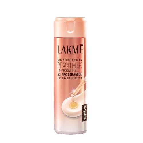 Lakme Peach Milk Pro Ceramide Moisturizer with Vitamin E for Deep Moisturizing and Skin Strengthening | With Skin Conditioner| For Dry Skin, Normal Skin & Sensitive Skin 120ml