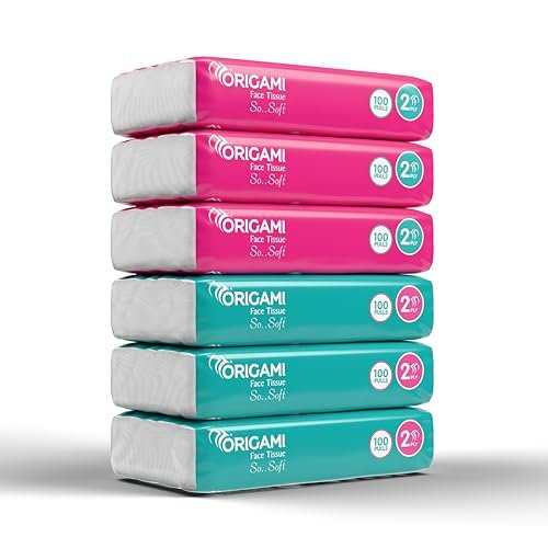 Origami Online Facial Tissues | Soft Pack | Pack of 6 | 100 Pulls Each