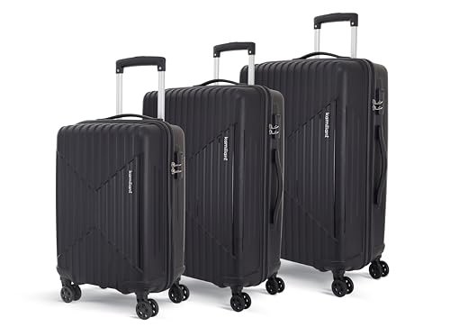 KAMILIANT by American Tourister Savvy|Trolley Bag Set of 3 (55+70+80 cms) for Travel| Hard Case Polypropylene (PP) Suitcase|360° 8-Wheel Spinner Luggage Trolley|Combination Lock|Black