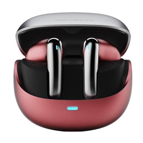 Fire-Boltt Newly Launched Aero Fit TWS Earbuds with Custom EQ, Bluetooth 5.4 Wireless Earphones, 50H Playtime, Fast Charging Case, 50ms Low Latency Gaming & Touch Controls Frost Ruby