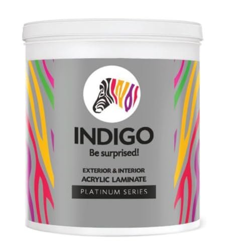 Indigo Acrylic Laminate Platinum Series | Durable Acrylic Laminate Semi-Gloss Finish | Premium Paint | Semi-Gloss finish | 10 Liters | White