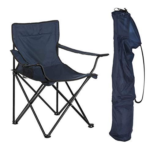 Niyam Folding Chair Big – Portable Foldable Nylon Base Fabric Camping Chair for Fishing Beach Picnic Outdoor Chairs (Nevy Blue)