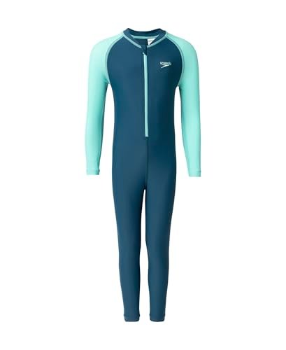 Speedo Boy’s Enduraflex Color Block All in One Suit – Dark Teal & Arctic Glass