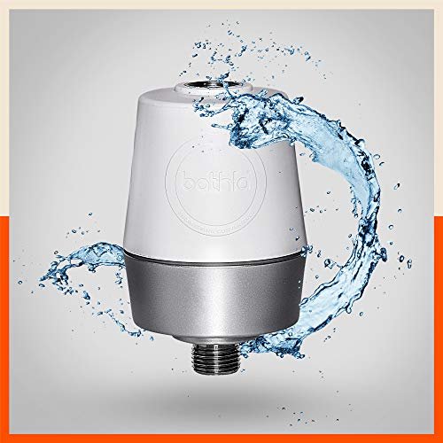 Bathla QuaSoft 3499 Shower & Tap Filter – Reduces Hair Fall and Protects Skin Against Hardwater (Silver, White)