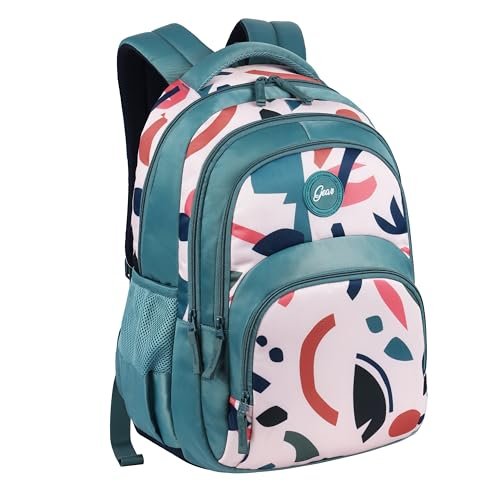 Gear Diva 17″/33L Large Water Resistant School Bag/Casual 4 Compartment Backpack/Daypack/Travel 4 Compartment Backpack/Kids Bag for Girls – Green