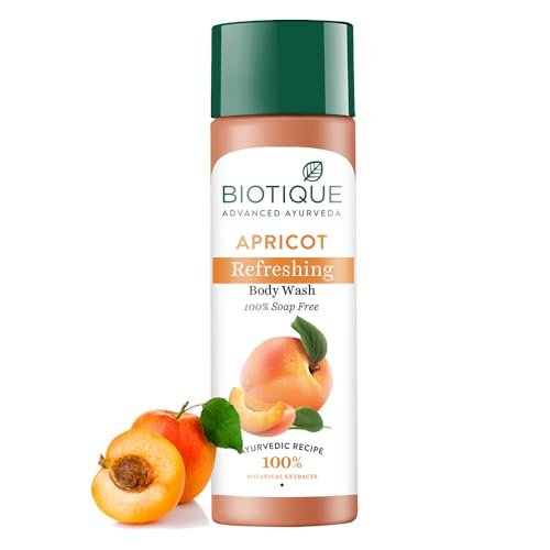 Biotique Bio Apricot Refreshing Body Wash | Keeps Skin Fresh and Clean | Brightens Skin and Reducing Dark Spots | 100% Botanical Extracts | Suitable for All Skin Types | 190ml