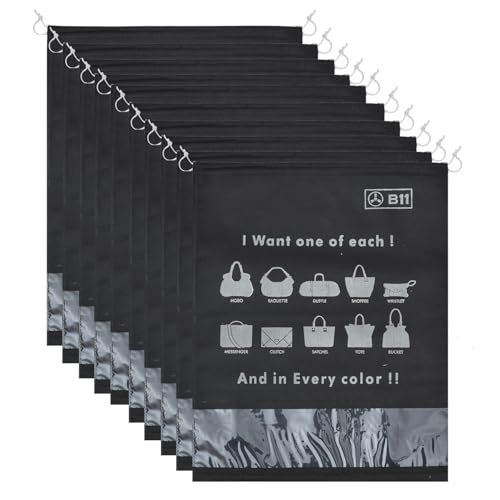 B11 Women Handbag Storage Cover (10 Pcs Set) Large purse cover to protect from dust and water with plastic clear window