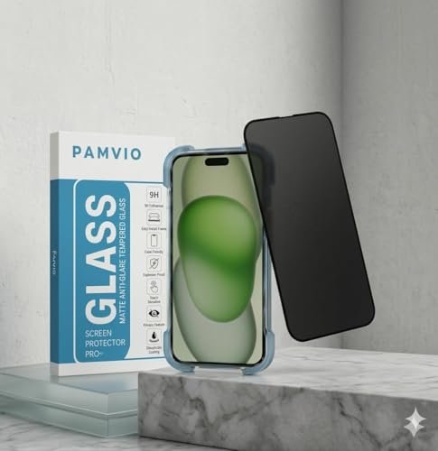 PAMVIO Matte Tempered Glass for iPhone 15 Pro Max | Edge to Edge Full Screen Coverage | Scratch Resistant | Matte Screen Protector for iPhone 15 Pro Max | Case Friendly, Anti-scratch and Bubble free with Installation Kit