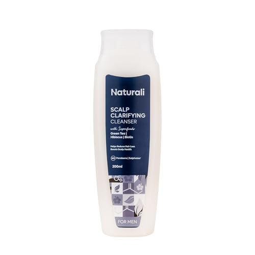 Naturali Scalp Clarifying Anti-Dandruff Shampoo | Derma Approved Shampoo with Green Tea, Hibiscus & Biotin | Reduces Dandruff & Hair Fall | Sulphate-Free Daily Care for All Hair Types | 200 ml