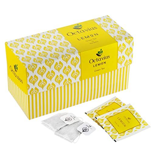 Octavius Lemon Green Tea – 30 Teabags (1.5 Gm Each) | 100% Natural | Improves Immunity And Metabolism | Weight Loss Green Tea | Aromatic And Refreshing | 1 Month Pack