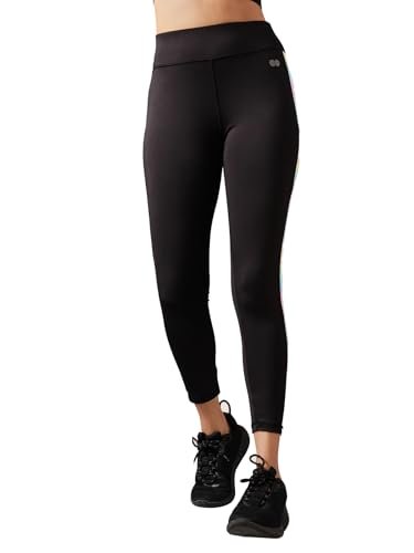 Clovia Women’s Activewear Ankle Length Tights (AB0043H13_Black_L)