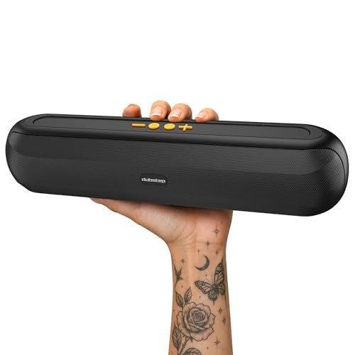Dubstep Pop1600 Wireless Bluetooth Speaker, 16W with 52mm Driver, Bluetooth 5.4, TWS Pairing, USB/TF Card, Type-C Charging, 10 Hours Playtime, Portable (Black)