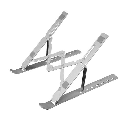 Zebronics NS2000 Plus Laptop Stand, Supports Up to 17-Inch Laptops, 5kg Load Capacity, 7-Level Adjustable Height, Ergonomic Foldable Design, Anti-Slip Silicone Pads (Silver)