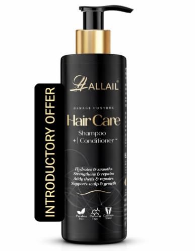 ALLAIL Shampoo with Conditioner for Dry & Damaged Hair | Damage Control Hair Care Shampoo | Sulphate Free & Paraben Free | Smooth, Strong & Healthy Hair | Daily Use | 200 ml