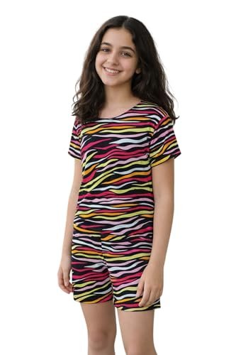 Ninos Dreams Cotton Knit Half Sleeves Stripes Print Night Suit- Multicolor