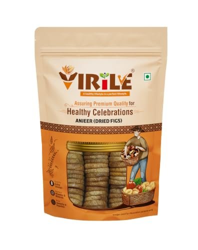 VIRILE Premium Anjeer/Figs 200g | Dried Anjeer I Low in Fat | Healthy Snack I Rich Source of Vitamins Dietary Fiber (Pack of 1)