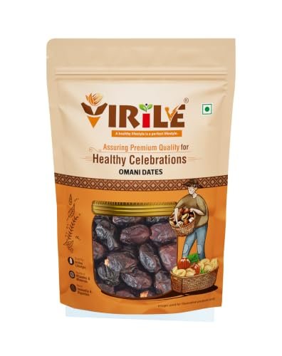 VIRILE Premium Omani Fard Dates/Khajur, 400 g (Pack of 2) | Healthy Snacks, Rich in Fibre, Naturally Sweet, Naturally Low-Fat Food
