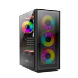 Circle Elegantor M3 Glass Tower Computer Case | Gaming Cabinet – Black| Support M-ATX, ITX | Pre- Installed 3 x 120mm Front and 1 x 120mm Rear ARGB Fans