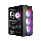 GALAX PC Case Revolution-05 (REV-05) Black Gaming Cabinet | Supports ATX, M-ATX, ITX | 4 RGB Cooling Fans | Mesh Panel | Spacious Interior | Tempered Glass